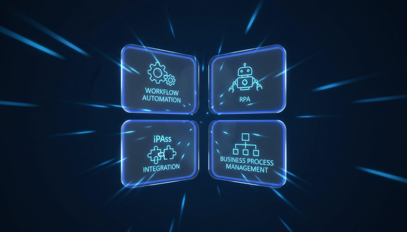 Cuatro categorías de software de automatización empresarial: workflow, RPA, iPaaS y BPM