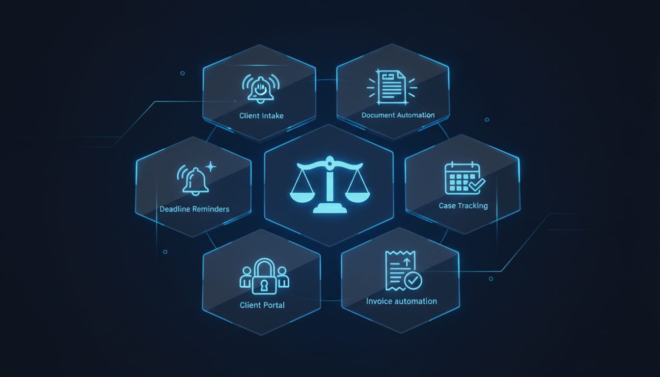 Procesos automatizables en despacho jurídico: intake, documentos, casos, facturación, portal, recordatorios