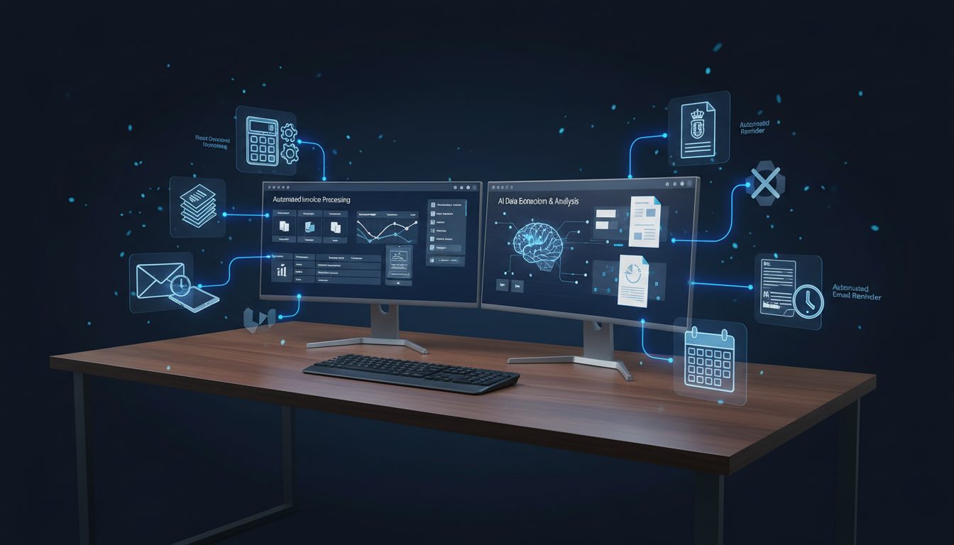 Workspace de asesoría con sistema automatizado de captura de facturas y recordatorios fiscales