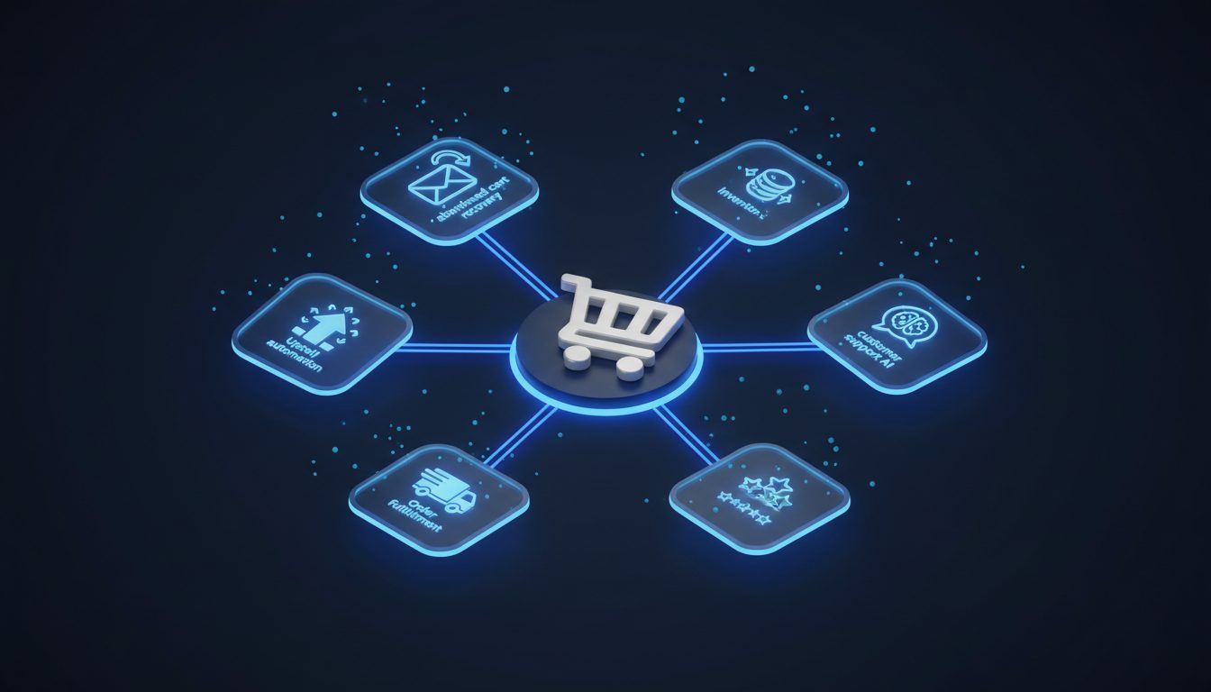 Procesos automatizables en ecommerce: carritos, inventario, IA soporte, fulfillment, reseñas, upsell