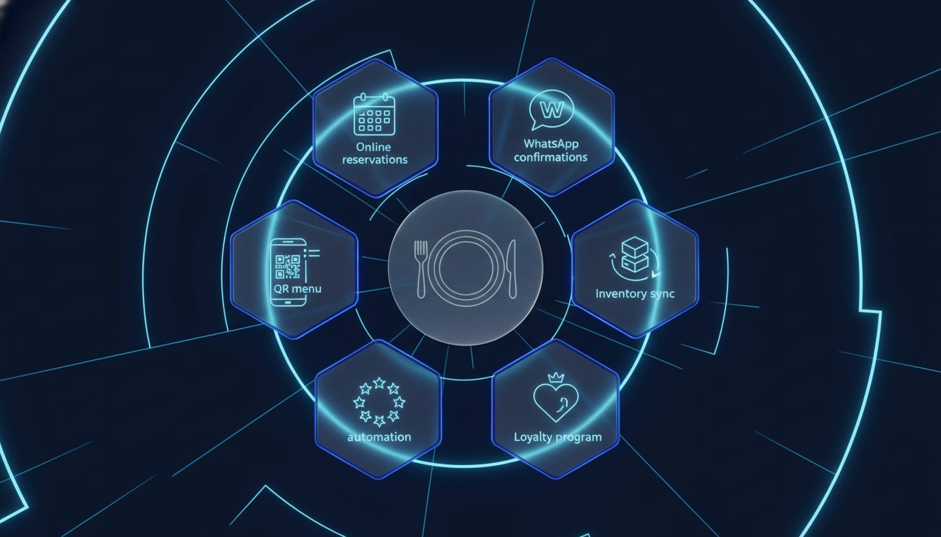 Procesos automatizables en restaurante: reservas, confirmaciones, QR menu, inventario, reseñas, fidelización